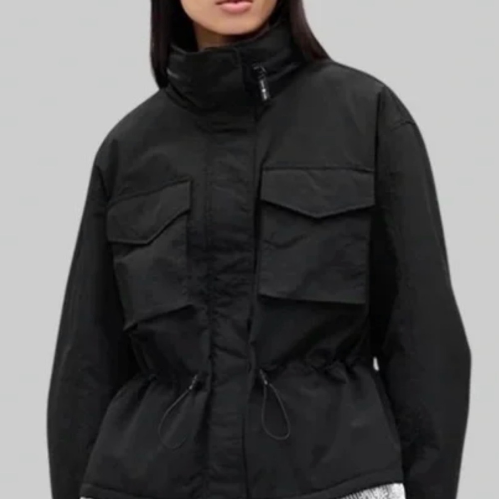 Gap x Sandy Liang Lace Trim Cinched Black Jacket - sz S